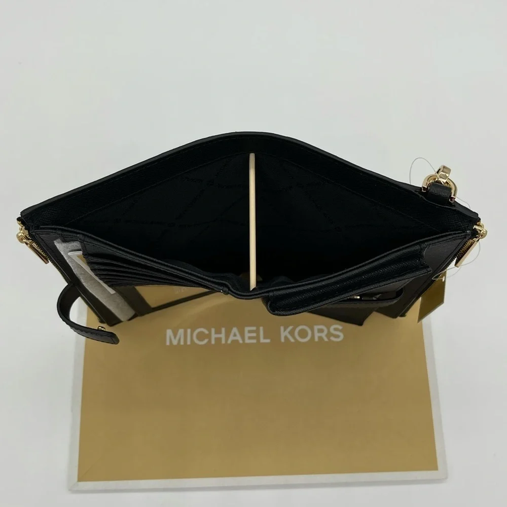 Michael Kors Large Double Zip Wallet Wristlet Black - Picture 8 of 10